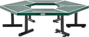 Global Industrial Hexagon Outdoor Tree Bench, Expanded Metal, 73" L x 63" W x 18" H, Green