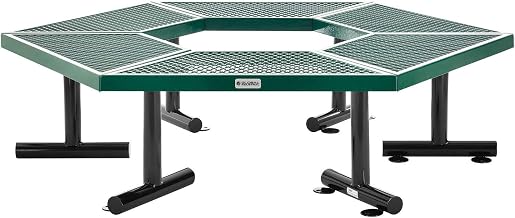 Global Industrial Hexagon Outdoor Tree Bench, Expanded Metal, 73" L x 63" W x 18" H, Green
