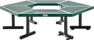 Global Industrial Hexagon Outdoor Tree Bench, Expanded Metal, 73" L x 63" W x 18" H, Green
