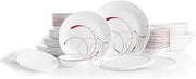 Corelle Vitrelle 78-Piece Service for 12 Dinnerware Set, Triple Layer Glass and Chip Resistant, Lightweight Round Plates and Bowls Set, Splendor