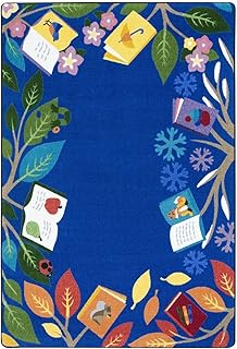 Joy Carpets Books for All Seasons Area Rug in Color Multi, 5'4" x 7'8"