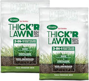Scotts Turf Builder Thick'R Lawn Tall Fescue Mix, 12 lbs. (2-Pack) | Combination Seed, Fertilizer and Soil Improver, Thickens Thin Grass