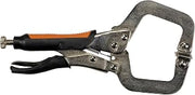Hobart 770561 Locking C-Clamp Pliers, 11 in, Rubber Grip | 11 in alloy steel locking C-clamp pliers; rubber grip; holds work for welding and fabrication