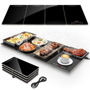 FEPPO Electric Warming Tray, 33x15 Inch Glass Surface, Black and Gray