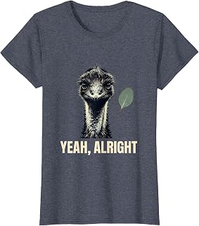 Women's Yeah, Alright Minimalist Emu Australian Wildlife Slang T-Shirt