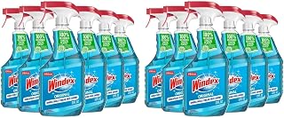 Windex Glass and Window Cleaner Spray Bottle, Bottle Made from 100% Recycled Plastic, Surface Cleaning Spray, Original Blue Scent, 23 Fl Oz,6 Count (Pack of 2)
