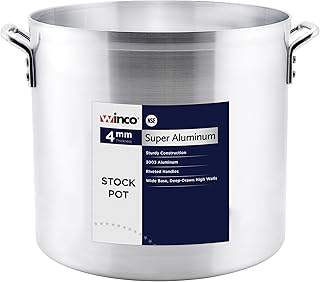 Winco Stock Pot, 80-Quart, Aluminum, Silver