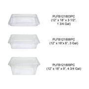 12" x 18" x 3 1/2" by Thunder Group – 1.75 gallons, Polycarbonate (PC), Clear, Model PLFB121803PC