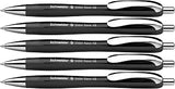 Schneider Slider Rave XB 132511 Ballpoint Pen (Limited Special Edition in Black, Made in Germany) Pack of 5 Ink Colour: Blue