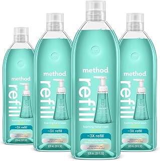 Method Foaming Hand Wash Refill, Waterfall, 28 fl oz, 4 pack