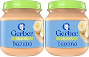 Gerber Stage 1, Organic Banana Jar, Baby Food, Fruit Puree, Non-GMO (Pack of 2)