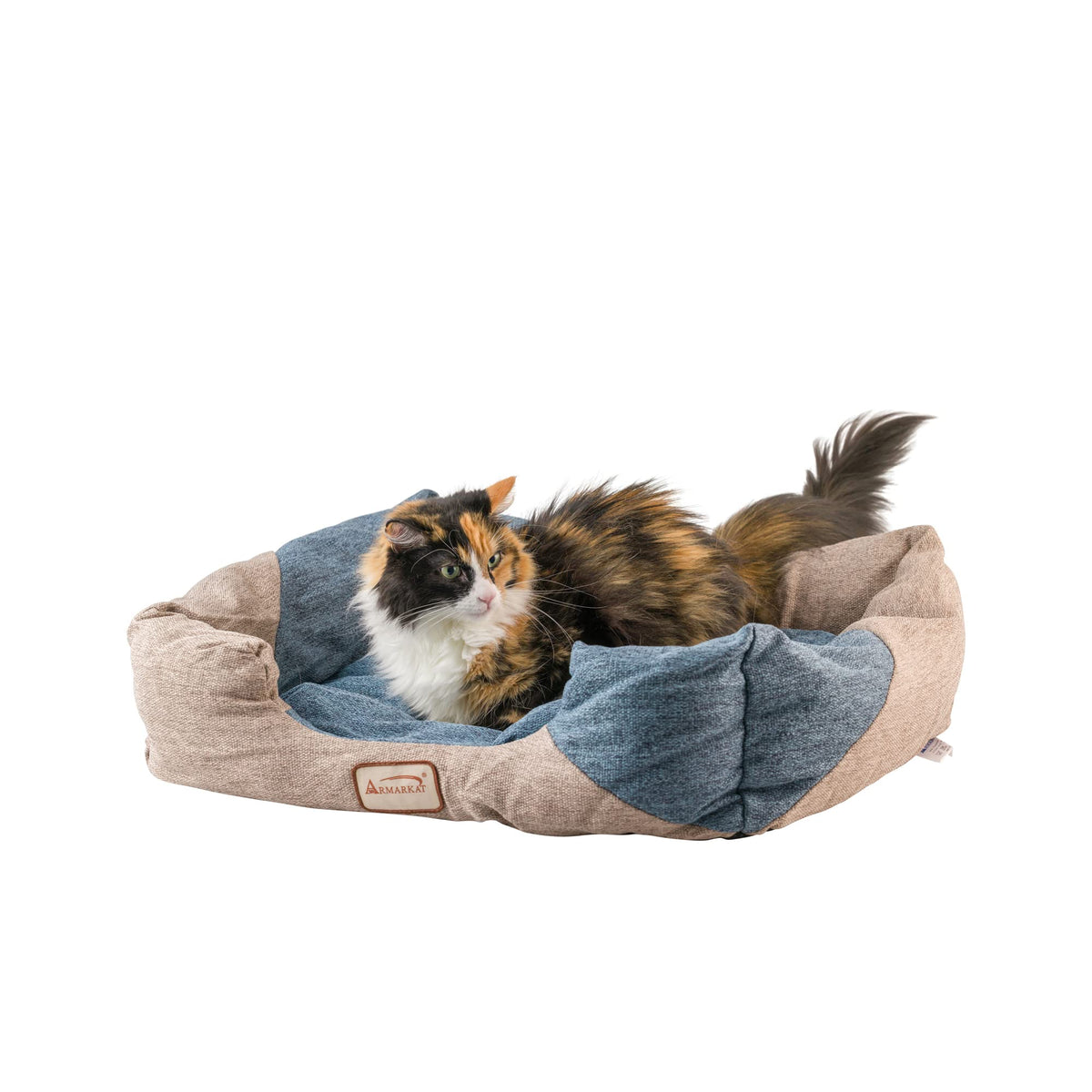 Cat Bed by Armarkat – One Size, poly fibre, navy blue, beige, Model C47