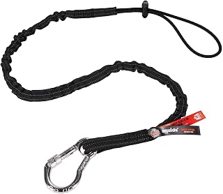 Ergodyne Squids 3100 Tool Lanyard with Single Carabiner and Adjustable Loop End, Standard Length, 100-Pack