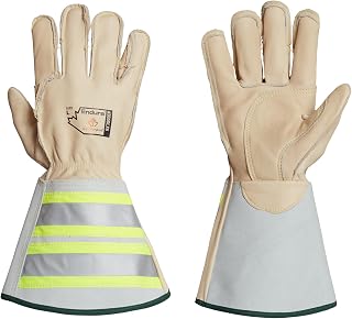 Superior Glove Superior 365DLX6 Horsehide Leather Deluxe Lineman Glove with 6" Reflective Gauntlet Cuff, Work, Large (Pack of 1 Pair)