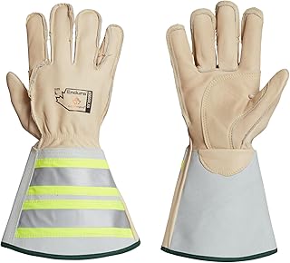 Superior Glove Superior 365DLX6 Horsehide Leather Deluxe Lineman Glove with 6" Reflective Gauntlet Cuff, Work, Small (Pack of 1 Pair)