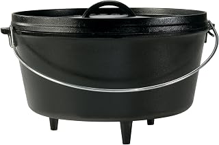 Lodge Pre-Seasoned Cast Iron Deep Camp Dutch Oven with Lid, 8 Quart