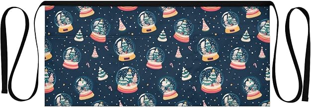 Kitchen Apron Santa Claus | Unisex Server Apron with 3 Pockets, Adjustable for Waiters, Gardeners, Kitchen, BBQ, Painting and Restaurant Work