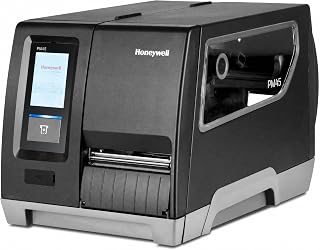Honeywell PM45A Industrial Thermal Transfer Printer, 300 DPI, Touch | 14 in/s, +/-0.5mm Registration, USB/Ethernet/Serial, Fixed Hanger for Manufacturing & Pharma Labeling