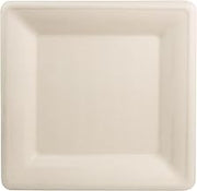 World Centric Compostable Square Paper Plates, 10 Inch (Pack of 500) | Made from Unbleached Plant Fiber, Sustainable, Heavy Duty, Grease Resistant, Microwave & Freezer Safe, No Added PFAS