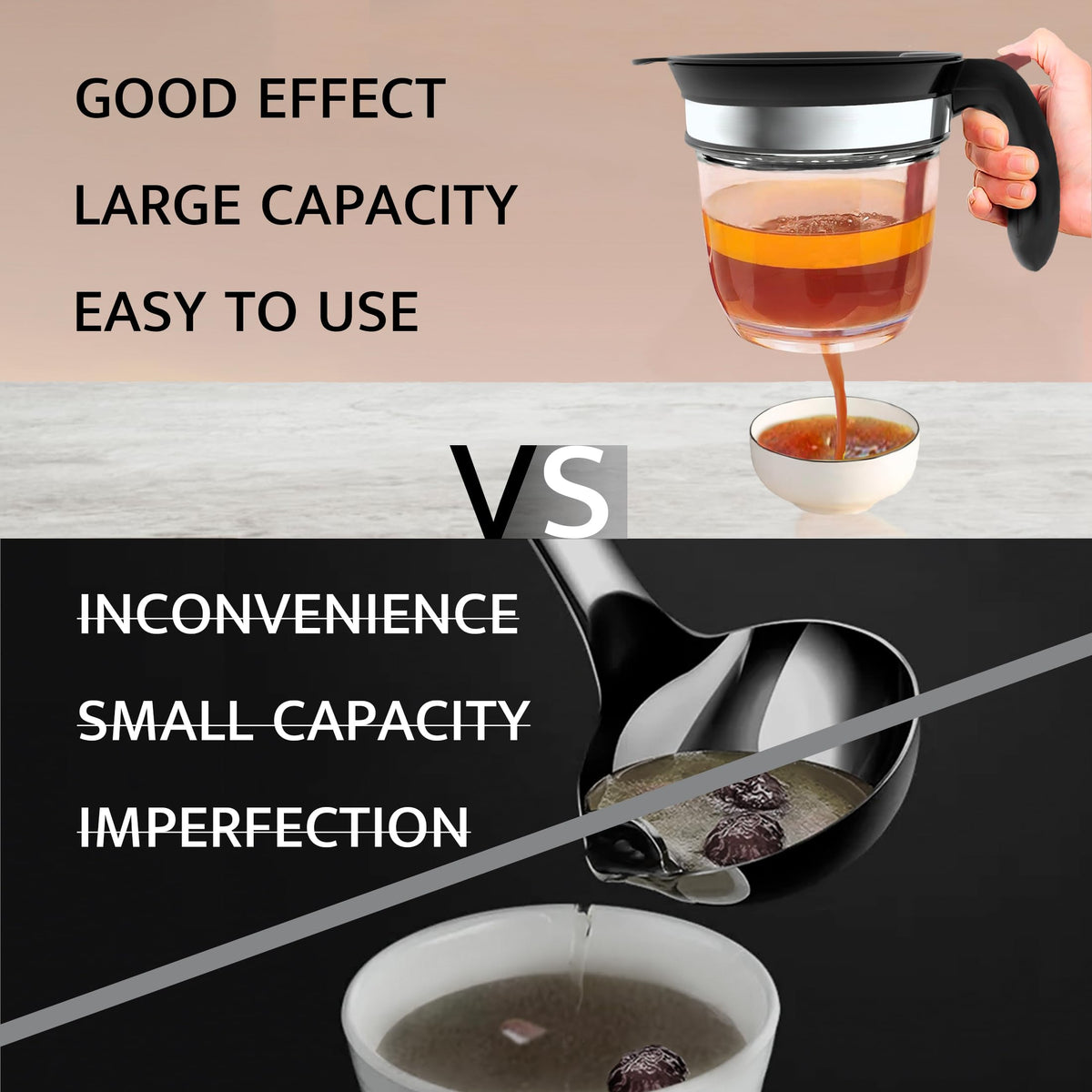 Mimlevey Gravy Separator with Bottom Spout, 4 Cup Capacity, Red with Peeler