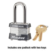 3KALF Outdoor Padlock with Key by Master Lock – 1 Pack, Alloy Steel, Silver, Model MLS3KALF
