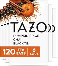 TAZO Pumpkin Spice Chai Tea Bags, Black Tea, Holiday Gift For Tea Lovers, 20ct (6pk)