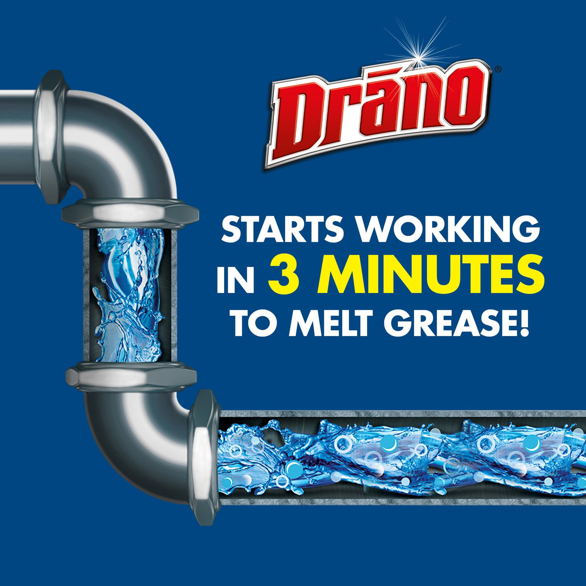 Kitchen Granules Drain Clog Remover and Cleaner by Drano – 8.8 Ounce (Pack of 3), Model 317375