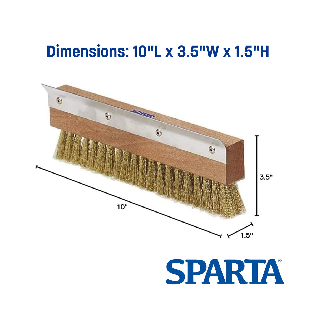 SPARTA Pizza Oven Brush Replacement Head with Crimped Brass Bristles and Stainless-Steel Scraper by Carlisle FoodService Products – 10"x 3.50"x1.50" (Pack of 1), Model 4005220