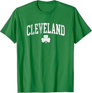 Retro Cleveland St Patricks Day Lucky Clover Ohio boys girls T-Shirt