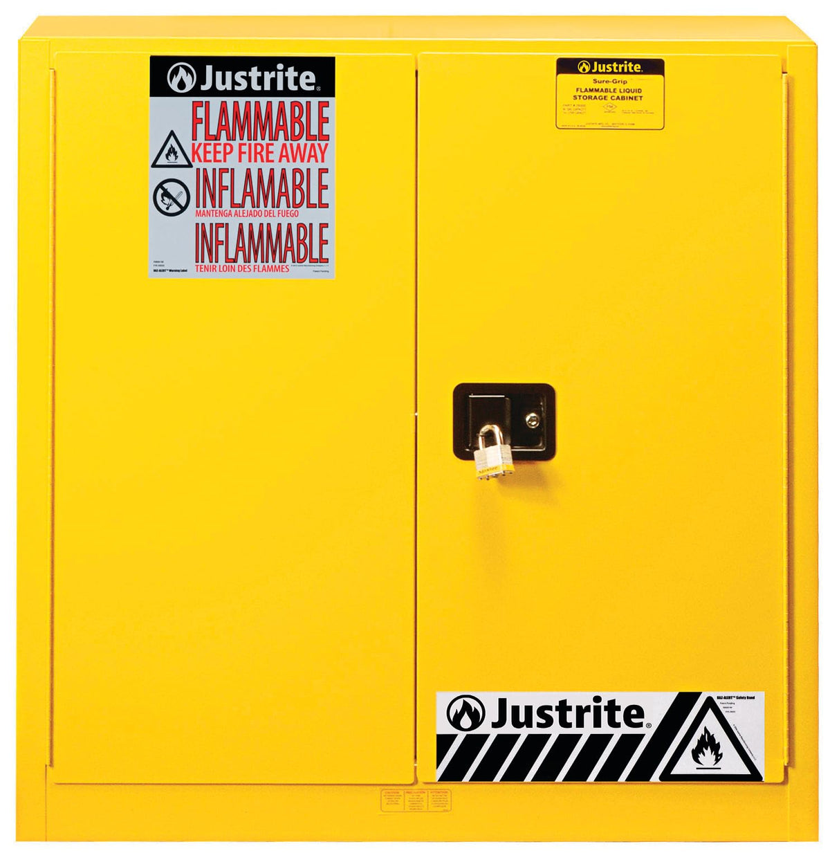 Justrite Yellow / 40 Gallon / Manual-Close Tool Cabinets