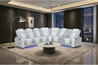 Global Furniture USA U8000 Grey P2 SECTIONAL with LED