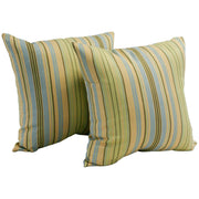 17-inch Jacquard Throw Pillow by Blazing Needles – 17", Polyester, Tan/Green Stripe, Pack of 2, Model 9910-S2-ID-064