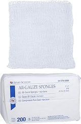 Henry Schein All-Gauze Sponges, 4" x 4", 8-Ply, Non-Sterile, 200 Ct