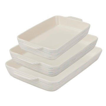 Pyrex Ceramic Bakeware Set, 2 3 4 Quart Value Pack, Assorted Sizes