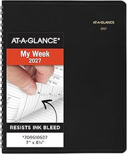 AT-A-GLANCE 2027 Appointment Book Planner, Weekly, 13-Month Jan-Jan, 7" x 8.75", Quarter-Hourly, Black (709510527)
