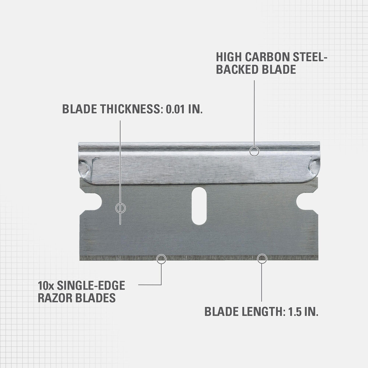 1-1/2 in. Glass Scraper Blades by STANLEY – 1 Count (Pack of 1), Metal, Black, Yellow, Model 28-510