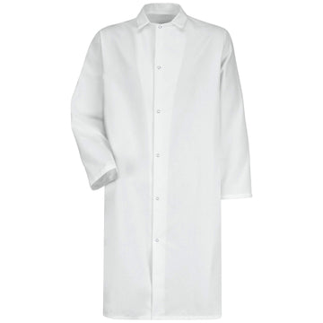 Men's Gripper-Front Butcher Frock by Red Kap – X-Large, Polyester, White, Model 4006WH RG XL