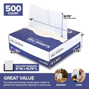 500 Count Pre-Cut Deli Wax Sheets by Stock Your Home – 6", Pack of 500