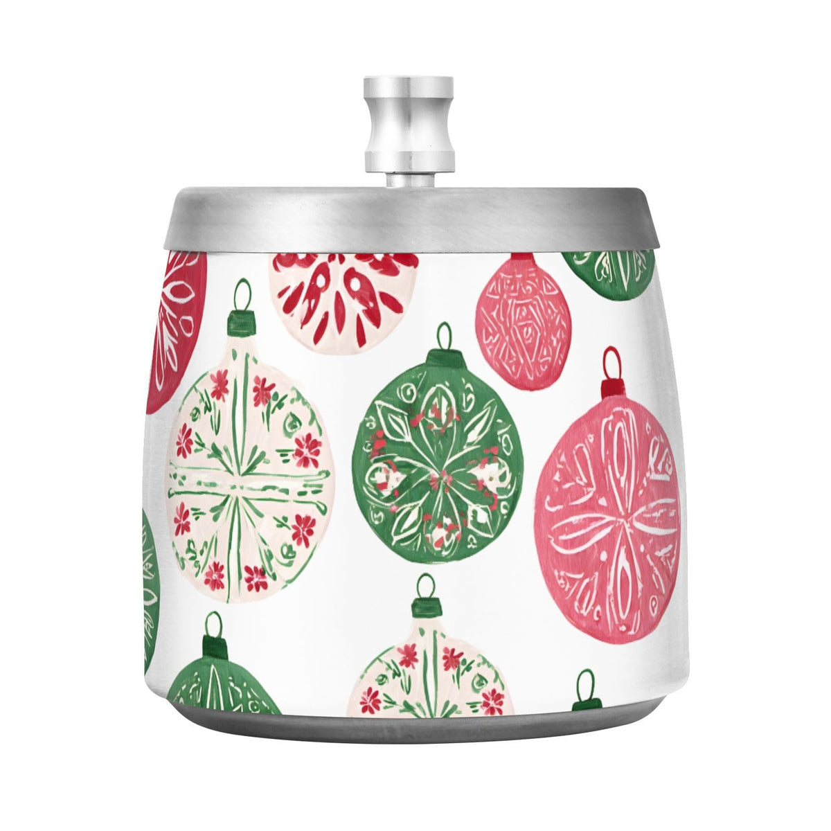 Christmas Light Ball Pattern Splash Ashtray with Lid by ALAZA – Stainless Steel, C4279, Model g541056504p1082c1149s2657