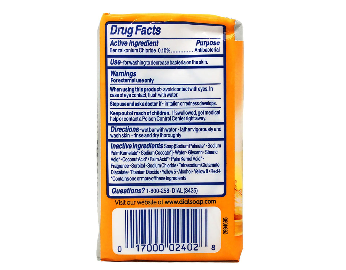 12402 4 oz. Gold Dial Antibacterial Soap Bars – 4 Ounce (Pack of 3), Model 2410