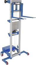 Vestil A-Lift-CB-EHP Aluminum/Steel Manual Hand Winch Lift Truck with Counter Balance 350 Lb. Capacity Silver/Blue