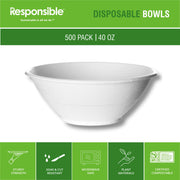 Responsible Products 40 oz (500 Count) / Classic White / Casual Bowls