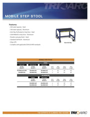 Tri-Arc 1-Step Mobile/Folding Steel Step Stand by Tri Arc – 16 inches wide x 10 inches high, Alloy Steel, Blue, Model WLSR001163-WM