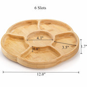 Cididu Lazy Susan Serving Tray, Bamboo, 12 Inch, Natural