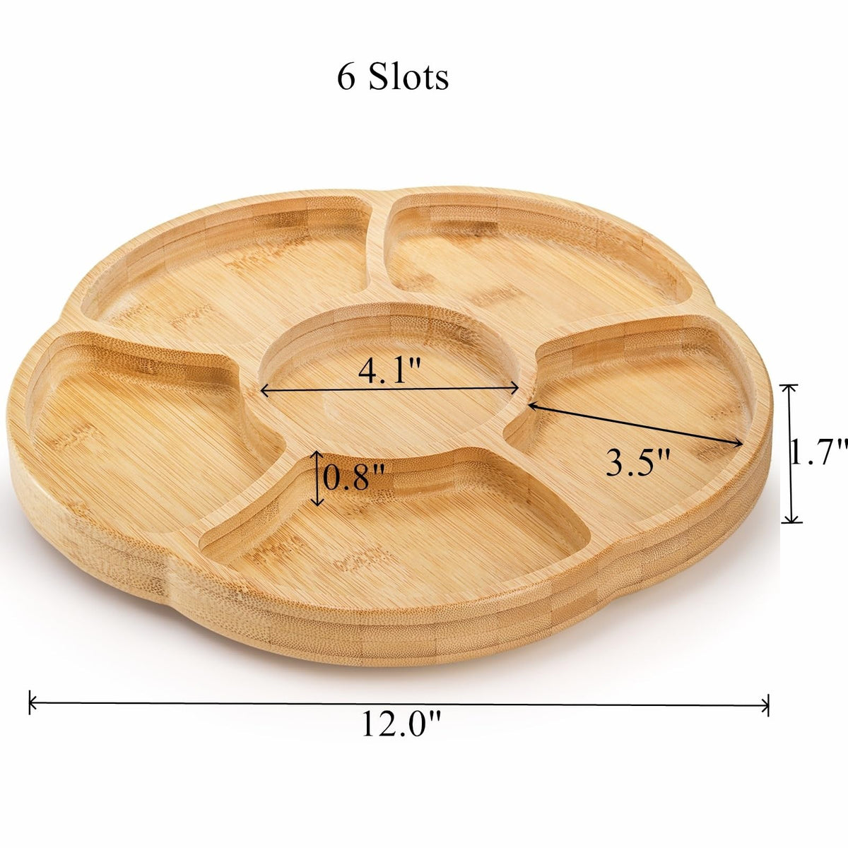Cididu Lazy Susan Serving Tray, Bamboo, 12 Inch, Natural
