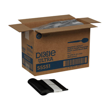 Dixie SSS51 SmartStock Plastic Cutlery Refill, Spoons, Black, 40 Per Pack (Case of 24 Packs)