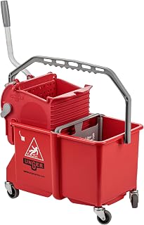 UNGER Commercial SmartColor Red Dual-Compartment Restroom Mop Bucket COMSR