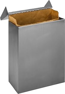 Hospeco Wall Mount Sanitary Napkin Receptacle, Stainless Steel