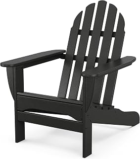 Polywood AD4030BL Classic Outdoor Adirondack Chair, Black
