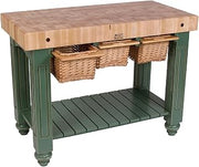 John Boos American Heritage Kitchen Island with Butcher Block Top Base Finish: Warm Cherry